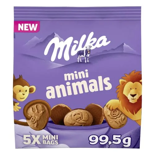 Milka ▫️ Mini Animals, Bolachas Cobertas com Chocolate de Leite, 5 x 5 x 19,9 g 3