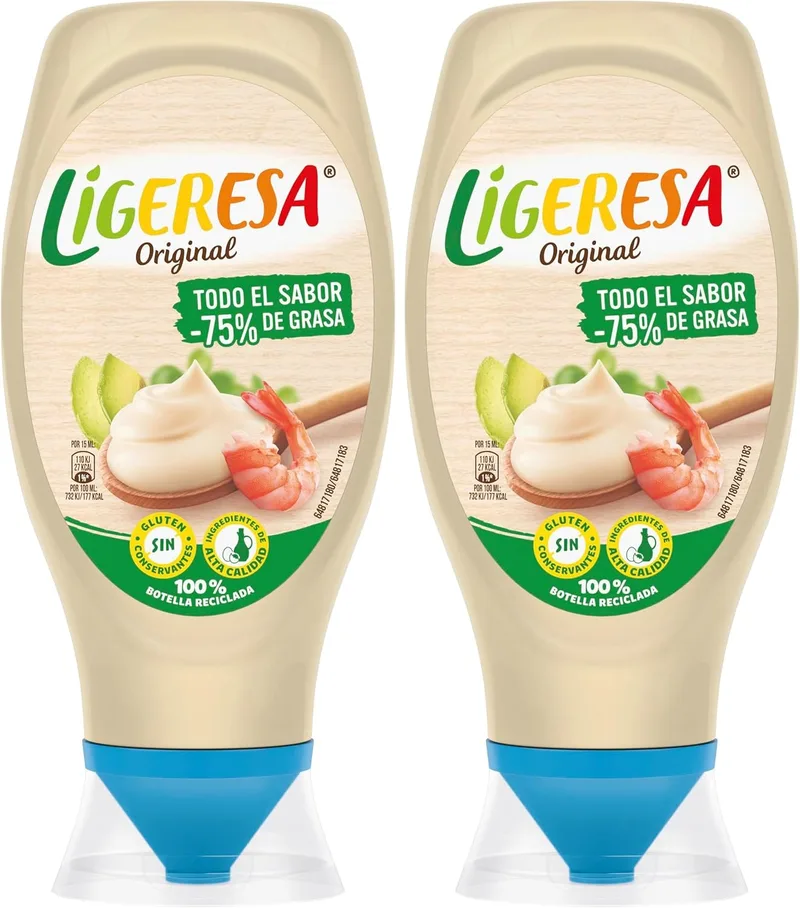 Unilever ▫️ Ligeresa Molho Bocabajo Original, 430 ml (Embalagem de 2)