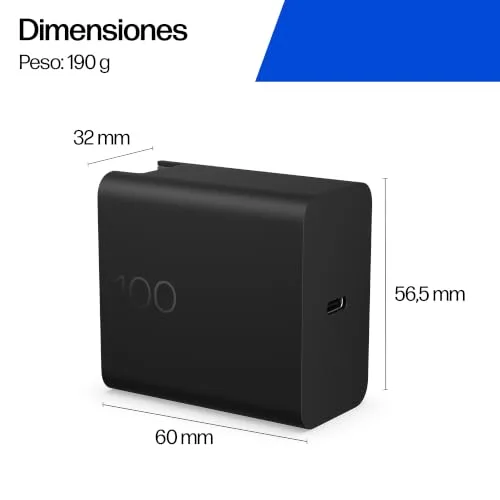 HP ▫️ Carregador de parede GAN USB-C de 100 W, Power Delivery (PD 3.0) 7