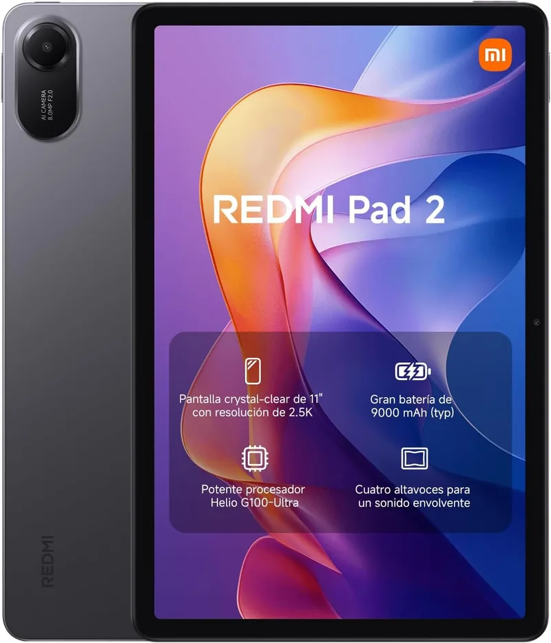 Xiaomi ▫️ REDMI Pad 2 4+256 GB, tablet de 11 polegadas, 2,5K, cinzento, bateria de 9000 mAh