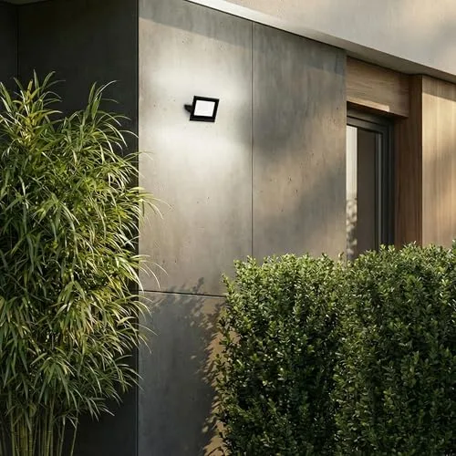 Briloner ▫️ Foco LED para exterior com luz branca neutra, 20 W, 1800 lm, orientável, IP65 resistente ao pó e à água, projetor LED para exterior, para jardim e garagem, 11 x 14,5 x 3 cm, preto 5