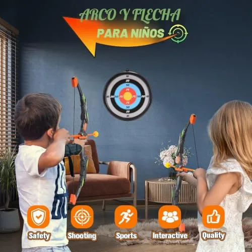 Toyokid ▫️ arco e flecha para crianças, brinquedo a partir dos 3, 4, 5, 6, 7, 8, 9, 10, 11 e 12 anos, brinquedo para crianças a partir dos 3 aos 6 anos, presente para meninas dos 3 aos 10 anos, jogos ao ar livre para crianças, tiro ao 2