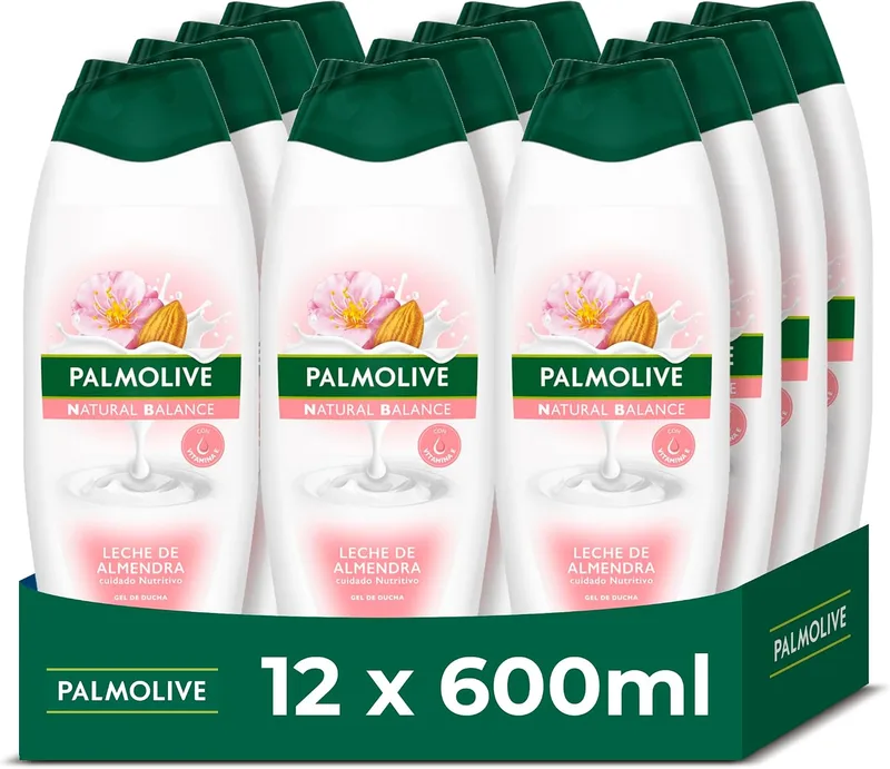 Palmolive ▫️ Natural Balance, Gel de Banho com Leite de Amêndoa, 12x600 ml