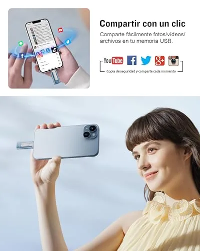 GNASEET ▫️ 256 GB de memória externa para telemóveis e dispositivos Android, USB 3.0, azul 4