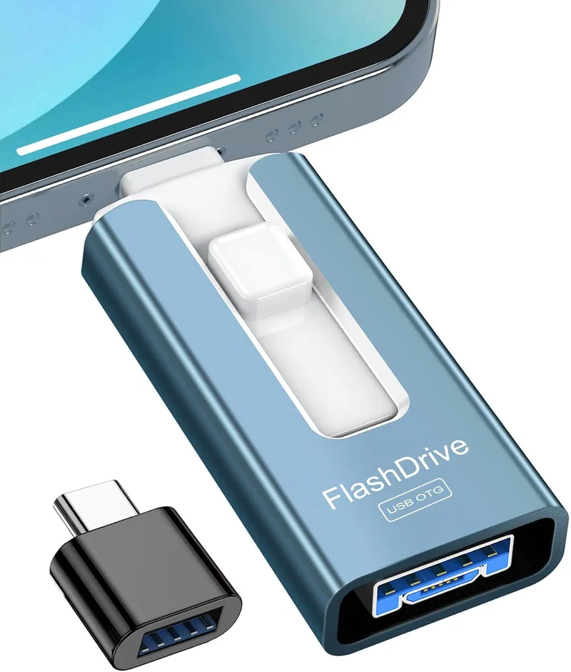 GNASEET ▫️ 256 GB de memória externa para telemóveis e dispositivos Android, USB 3.0, azul