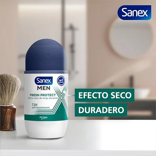 Sanex ▫️ Men Fresh Protect, Desodorizante Antitranspirante Roll-On para Homem, 6x50 ml 4