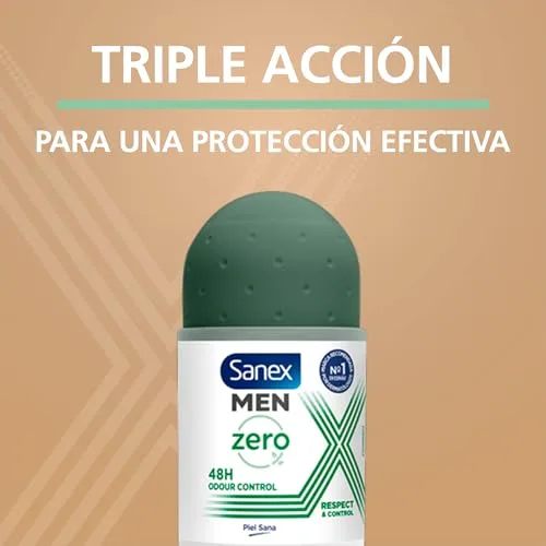 Sanex ▫️ Zero% Respect & Control, Desodorizante Roll-On, Embalagem de 6 x 50 ml 6