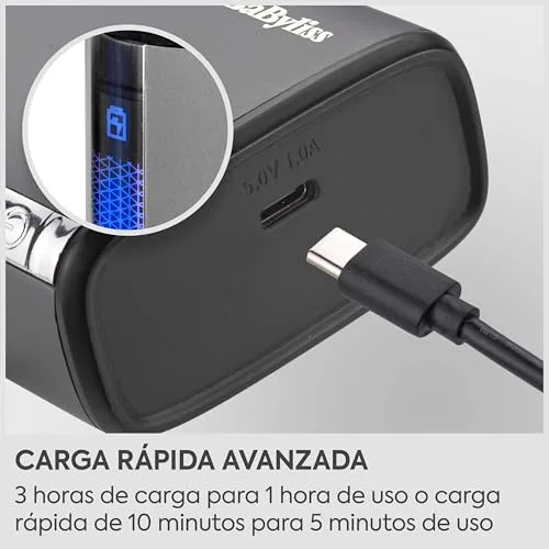 BaByliss ▫️ Máquina de barbear Super-X de lâmina dupla para homem – Acabamento ultra suave, lâmina dupla em aço japonês, sem fios com bateria de iões de lítio, Wet & Dry IPX7, recarregável por USB-C, FS996DE 5