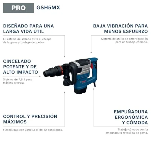 Bosch Professional ▫️ Martelo demolidor SDS max GSH5MX da Bosch PRO 3