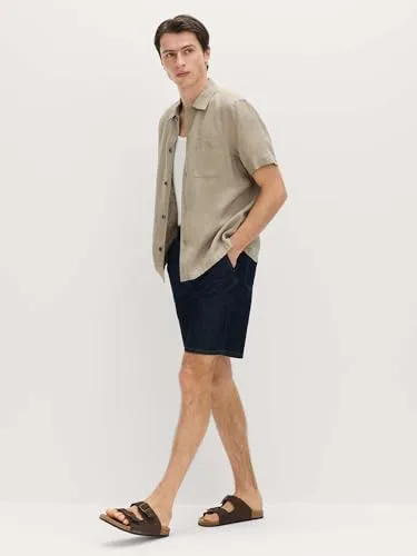 Marks & Spencer ▫️ Camisa de manga curta em linho puro para homem, corte normal, gola clássica, respirável 3