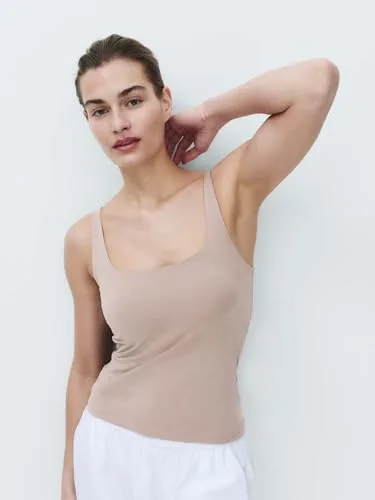 Marks & Spencer ▫️ Camisola de alças com sutiã Secret Support™, de gola redonda, para mulher, com elevado teor de algodão e elasticidade 2