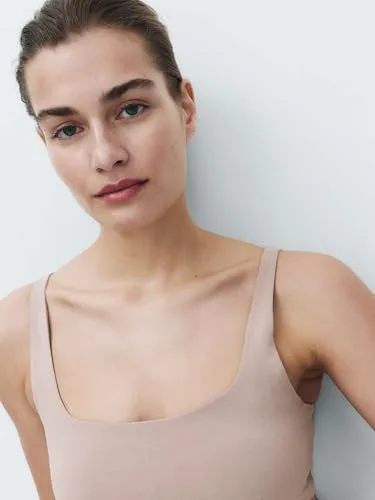 Marks & Spencer ▫️ Camisola de alças com sutiã Secret Support™, de gola redonda, para mulher, com elevado teor de algodão e elasticidade 3