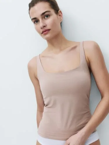 Marks & Spencer ▫️ Camisola de alças com sutiã Secret Support™, de gola redonda, para mulher, com elevado teor de algodão e elasticidade 5