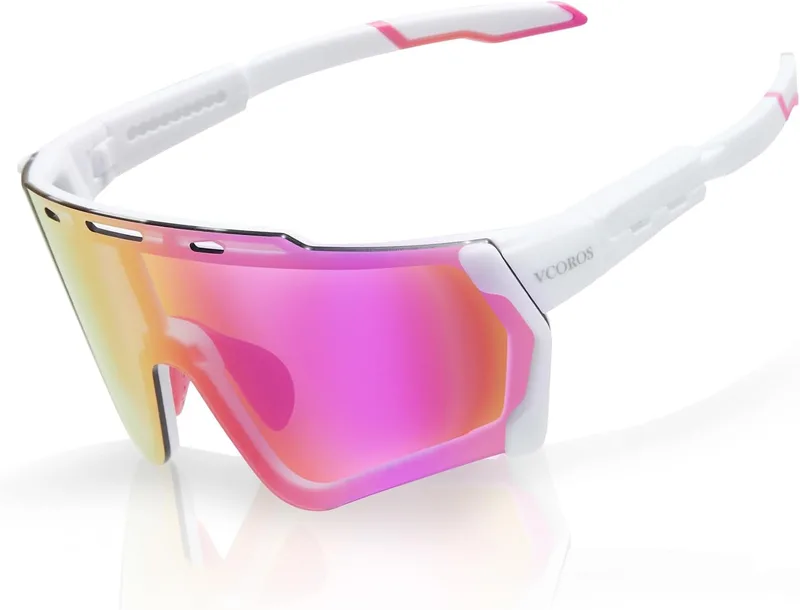 VCOROS ▫️ Óculos de ciclismo magnéticos para homem e mulher, YL728, óculos desportivos à prova de vento, UV400 TR90, armação ajustável, óculos de sol de colocação rápida para ciclismo