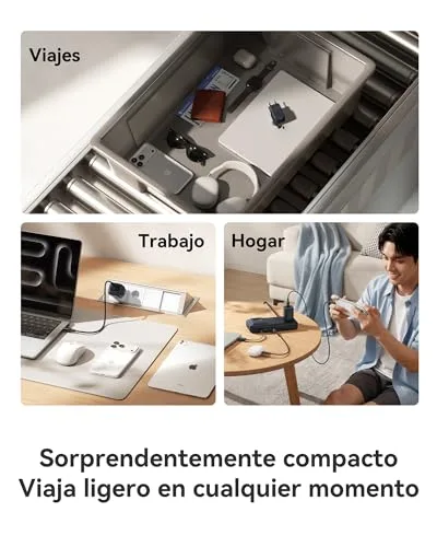 Baseus ▫️ Carregador USB-C Enerfill de 100 W, carregador rápido PD compacto, carregador GAN para MacBook Pro/Air, iPad Pro, iPhone 17/16/15, Samsung Galaxy S25/S24, computador portátil (cabo USB-C de 1 m incluído) 5