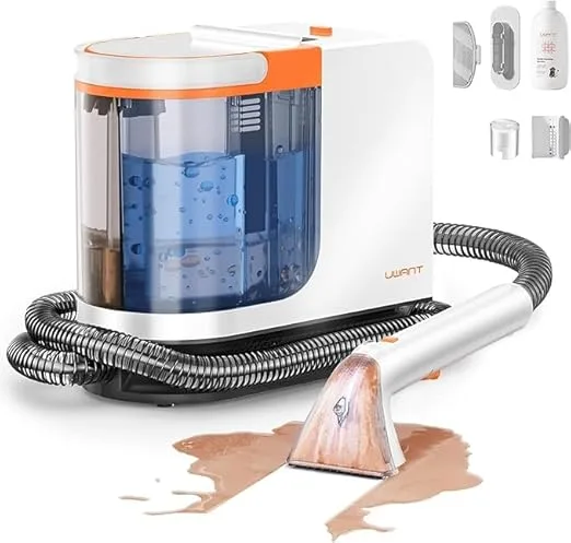 uwant ▫️ Limpador de Estofos e Alcatifas 18kPa Sucção Potente, Máquina de Limpeza Portátil Autolimpante, Limpador de Manchas de Animais de Estimação com Ferramentas e Solução, para Sofá, Carro conjunto de 1