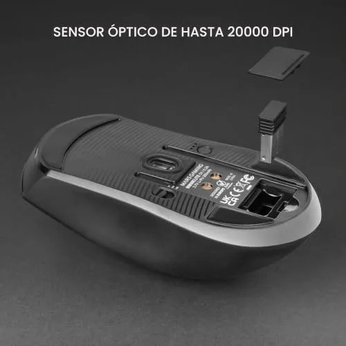 Mars Gaming ▫️ MMW-Elite, Rato sem fios para jogos, Bluetooth 5.4 + 2.4GPRO + Cabo, Sensor ótico PixArt PAW3311PRO 20 000 dpi, Ultraleve 69 g, 6 botões, ecrã OLED, base de carregamento magnética RGB, preto 5