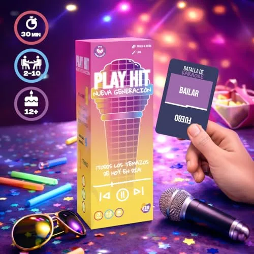 ATM Gaming ▫️ Play Hit Nova Geração - Jogos de Mesa para Crianças e Adultos - Música 2010-2026 em espanhol - Jogo de Cartas para Festas com Amigos e Família - Presente Original 2