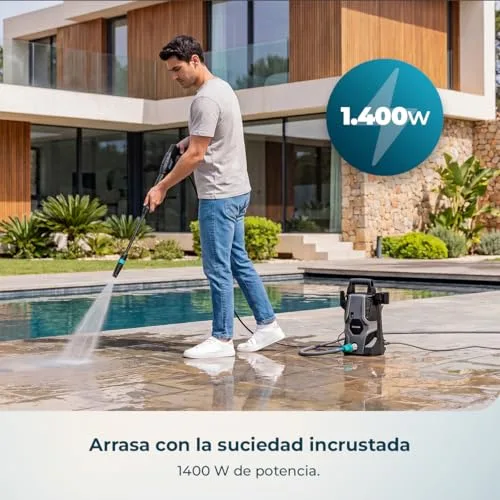 Cecotec ▫️ Máquina de Limpeza a Alta Pressão HydroBoost 1400 Essential Plus. 1400 W, pressão de 105 bar, para casa, jardim ou carro, caudal de 426 l/h, bomba em alumínio, raio de ação de 9 metros 2