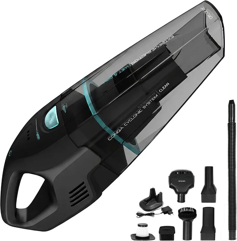 Cecotec ▫️ Aspirador de mão sem fio Conga Immortal Extremesuction 22,2 Animal Hand Neo. 150 W, bateria de 22,2 V, 10 kPa, depósito de 500 ml, filtro de alta eficiência, acessório para pêlos de animais