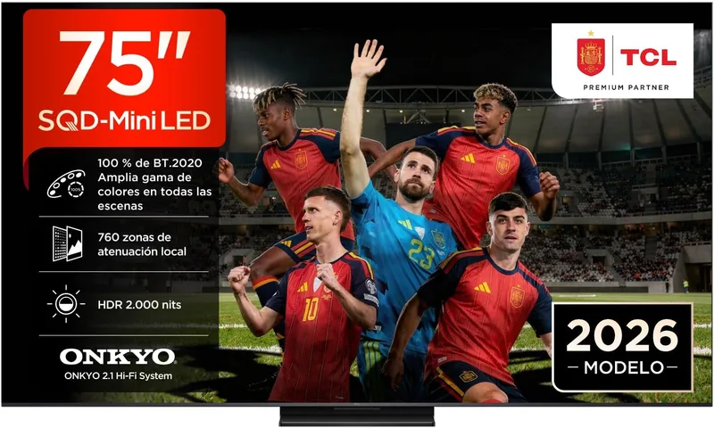 TCL ▫️ 75Q7D Pro, Smart TV de 75 polegadas com tecnologia SQD-Mini LED, 4K, HDR10+, 2 000 nits