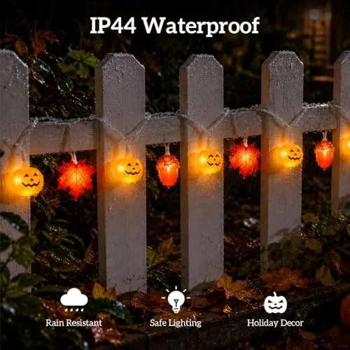 Liyade ▫️ Guirlanda LED de outono 3 m, 20 luzes LED em forma de abóbora 5