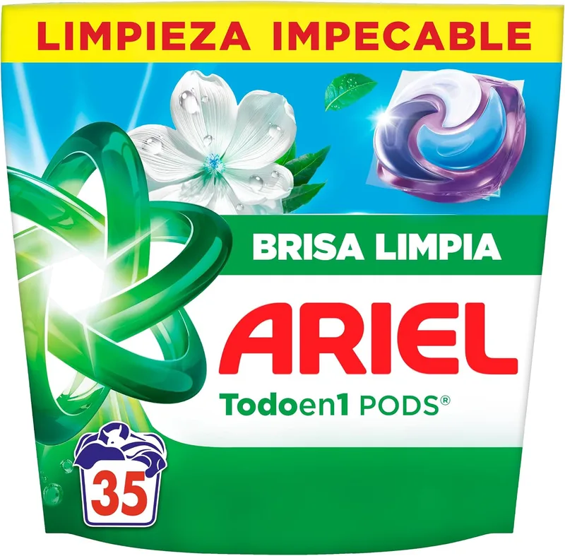 Ariel ▫️ PODS Tudo em 1, Detergente Líquido em Cápsulas para 35 Lavagens, Brisa Limpa