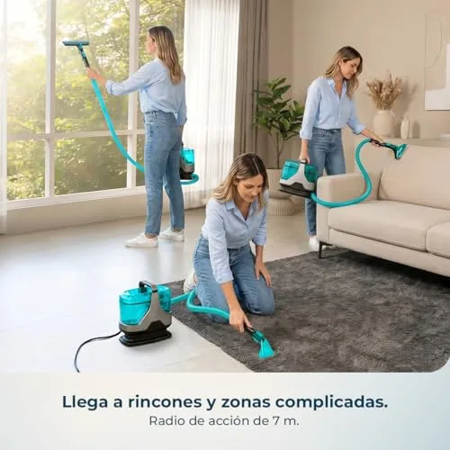 Cecotec ▫️ Aspirador e Limpador de Estofos e Tapetes com Fio Conga 6000 Carpet&Spot Clean XXL Neo. 600 W, 15 kPa, pulveriza, aspira e limpa, depósito de água limpa de 1300 ml, raio de ação de 7 m 4