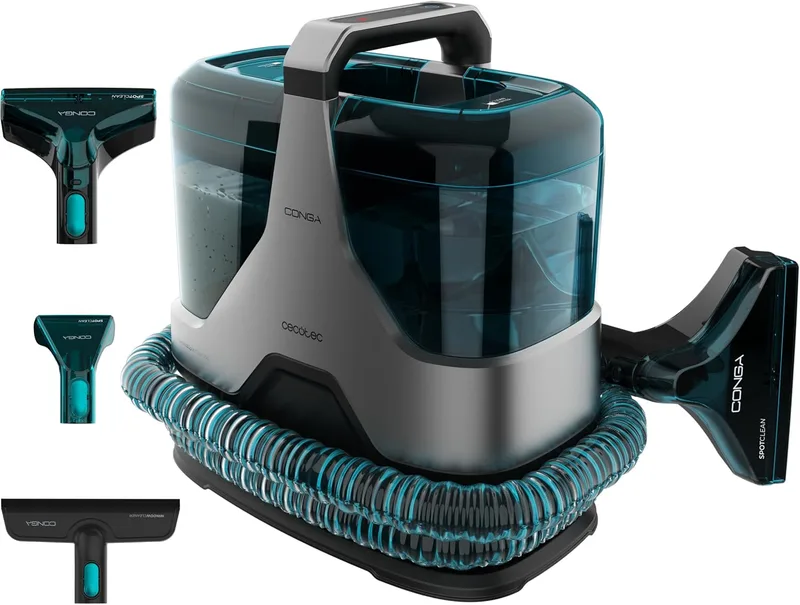 Cecotec ▫️ Aspirador e Limpador de Estofos e Tapetes com Fio Conga 6000 Carpet&Spot Clean XXL Neo. 600 W, 15 kPa, pulveriza, aspira e limpa, depósito de água limpa de 1300 ml, raio de ação de 7 m