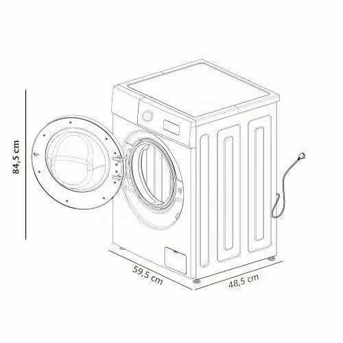 Cecotec ▫️ Máquina de lavar roupa de 6 kg, de carregamento frontal, modelo Bolero DressCode 6150 Inverter com kit HairCatch. 1650 W, 1000 rpm, 12 programas, motor Inverter Plus, Steam Max, Drum Clean, Delay Start e Child Lock. 2