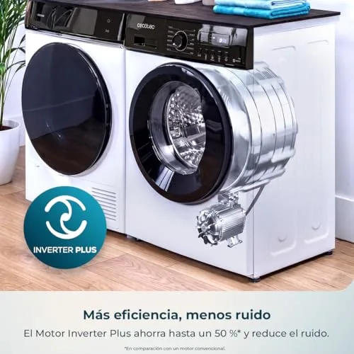 Cecotec ▫️ Máquina de lavar roupa de 6 kg, de carregamento frontal, modelo Bolero DressCode 6150 Inverter com kit HairCatch. 1650 W, 1000 rpm, 12 programas, motor Inverter Plus, Steam Max, Drum Clean, Delay Start e Child Lock. 5