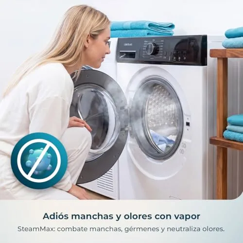 Cecotec ▫️ Máquina de lavar roupa de 6 kg, de carregamento frontal, modelo Bolero DressCode 6150 Inverter com kit HairCatch. 1650 W, 1000 rpm, 12 programas, motor Inverter Plus, Steam Max, Drum Clean, Delay Start e Child Lock. 6