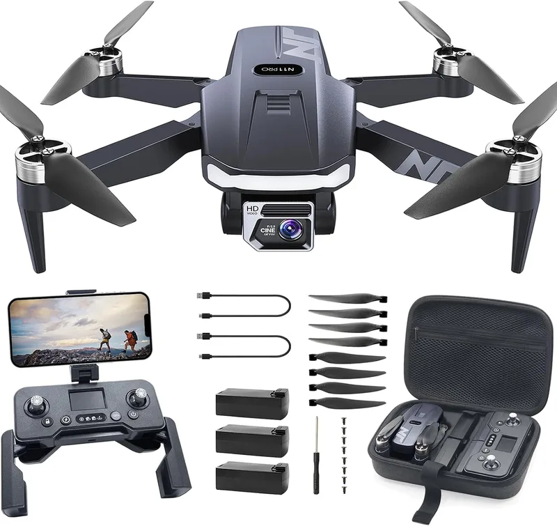 NAFYRE ▫️ Drone com GPS e câmara 4K HD para adultos - N11 PRO: 90 minutos de voo, acompanhamento automático, regresso autónomo, motor sem escovas, transmissão FPV 5G - Ideal para principiantes