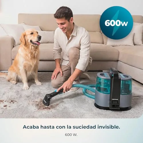 Cecotec ▫️ Aspirador e Limpador de Estofos e Tapetes com Fio Conga 4000 Carpet&Spot Clean XL Neo. 600 W, 14 kPa, 2 reservatórios: água limpa e suja, pulverizador, acessório para janelas e 3 bicos 3