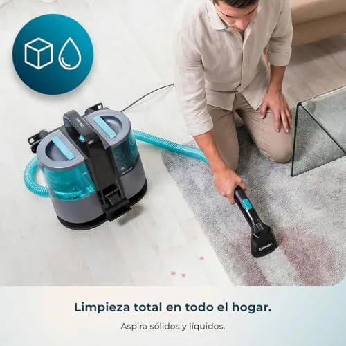 Cecotec ▫️ Aspirador e Limpador de Estofos e Tapetes com Fio Conga 4000 Carpet&Spot Clean XL Neo. 600 W, 14 kPa, 2 reservatórios: água limpa e suja, pulverizador, acessório para janelas e 3 bicos 4