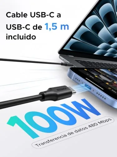 UGREEN ▫️ Zapix Carregador USB-C de 45 W com PPS para carregamento rápido do iPhone, com cabo de 5 A e 1,5 m 3