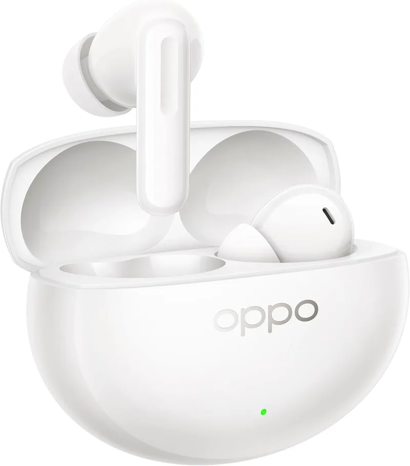OPPO ▫️ Enco Air5 Pro: Auscultadores Bluetooth 6.0 com cancelamento ativo de ruído de 55 dB, até 54 horas de autonomia, som Hi-Res LHDC, baixa latência de 94 ms, IP55, Branco