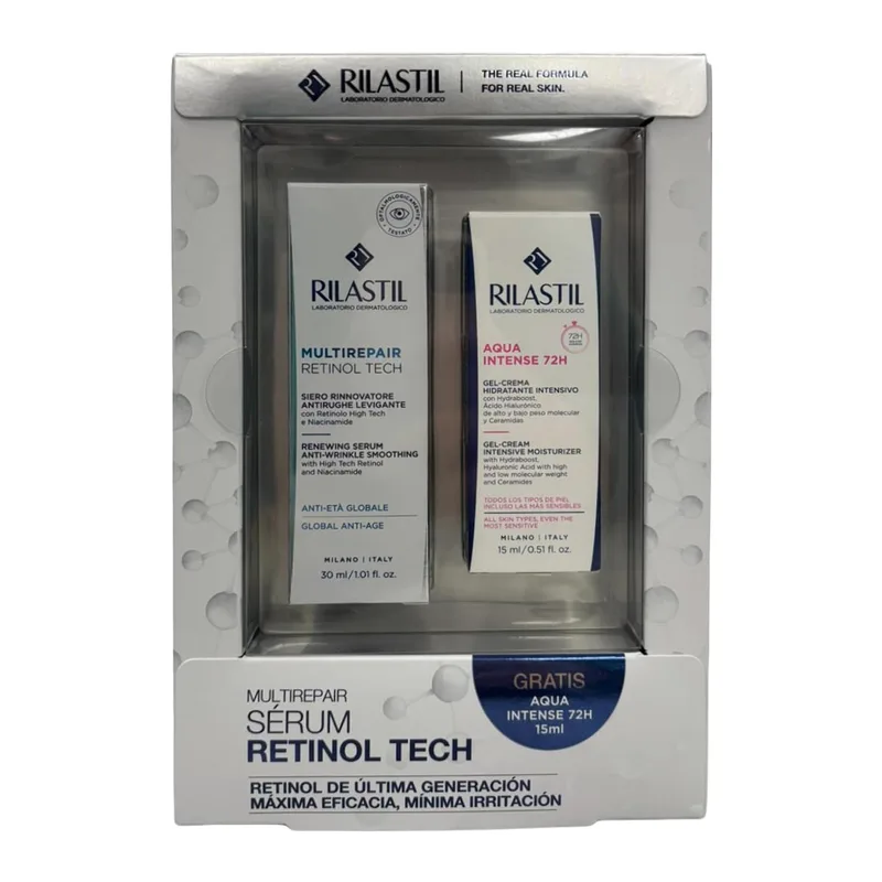 Rilastil ▫️ Pack Pro-Aging Dermatológico Progression (+), Creme Antienvelhecimento com Colagénio, Ácido Hialurónico e Niacinamida, Reafirma e Ilumina a Pele, Uso Diurno e Noturno - 30 ml + 15 ml