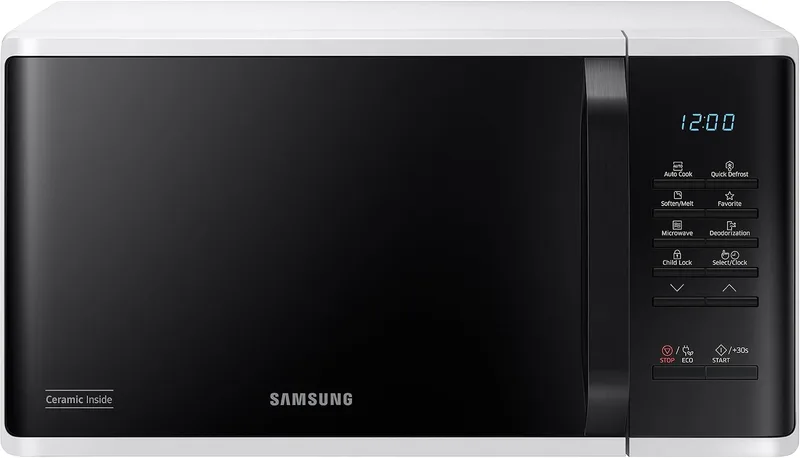 Samsung ▫️ Micro-ondas de instalação livre, 23 L, 800 W, MS23K3513AW/EC, Preto