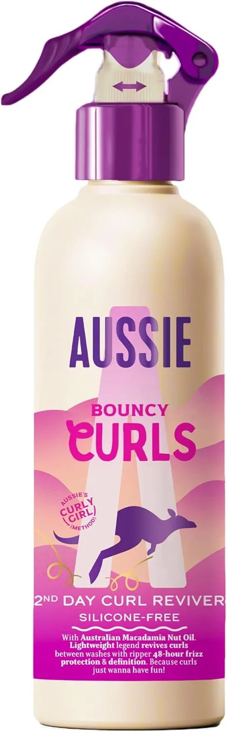 Aussie ▫️ Cachos Definidos - Revitalizante do Segundo Dia 200 ml. Revitaliza as ondas e os cachos entre lavagens, proporcionando 48 horas de proteção contra o frizz