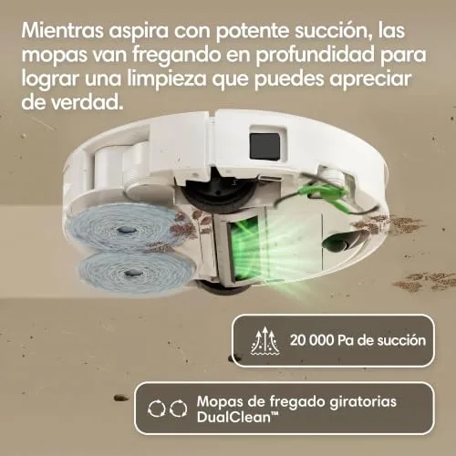 iRobot ▫️ Roomba Plus 416 Combo e Base AutoWash, Aspirador e Esfregona, Acessórios Extra, 20 000 Pa, Esfregona Extensível, Panos DualClean Eleváveis, Secagem a Calor, LiDAR Clearview, Autonomia de 90 dias, Branco 2