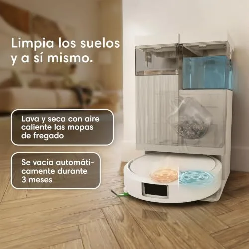 iRobot ▫️ Roomba Plus 416 Combo e Base AutoWash, Aspirador e Esfregona, Acessórios Extra, 20 000 Pa, Esfregona Extensível, Panos DualClean Eleváveis, Secagem a Calor, LiDAR Clearview, Autonomia de 90 dias, Branco 3