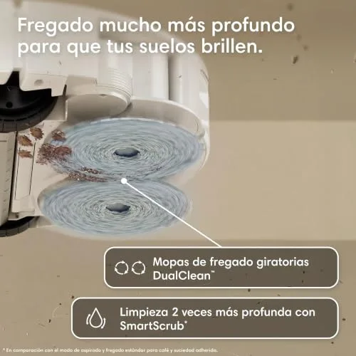 iRobot ▫️ Roomba Plus 416 Combo e Base AutoWash, Aspirador e Esfregona, Acessórios Extra, 20 000 Pa, Esfregona Extensível, Panos DualClean Eleváveis, Secagem a Calor, LiDAR Clearview, Autonomia de 90 dias, Branco 4
