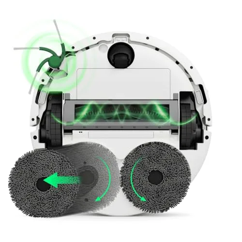 iRobot ▫️ Roomba Plus 515 Combo Base AutoWash multifuncional e autolimpante, 22 000 Pascais, esfregona extensível, esfregonas DualClean eleváveis, lavagem e secagem com calor, Clearview LiDAR, autonomia de 90 dias, branco 4