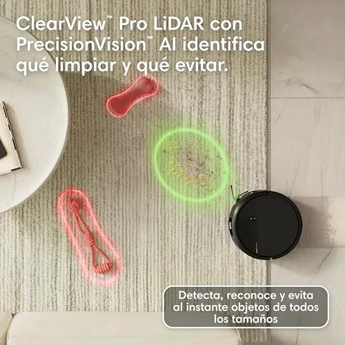 iRobot ▫️ Roomba Plus 576 Combo e Base AutoWash multifunções, 25 kPa, esfregonas DualClean PerfectEdge, lavagem/secagem a quente, IA, PrecisionVision, Clearview Pro LiDAR, autonomia de 90 dias, acessórios extra, preto 6