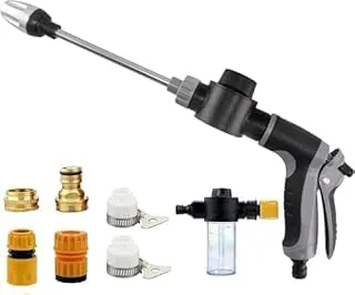 Baopinlady ▫️ Pistola de alta pressão Power Jet, 2026 Pistola para mangueira de jardim, Pistola de alta pressão para mangueira de jardim, Pressão ajustável, para lavagem de carros, jardim e rega de animais de estimação