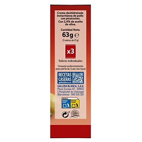Gallina Blanca ▫️ Sopinstant Creme de Frango com Croutons, 63 gramas (embalagem de 4) 4