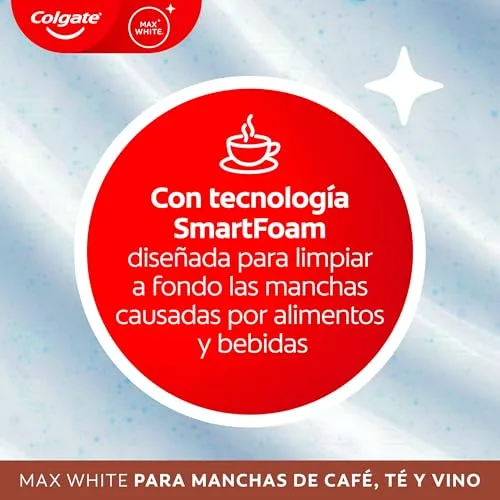 Colgate ▫️ Pasta de dentes branqueadora Max White For Coffee 75 ml, Tea & Wine, elimina até 100% das manchas superficiais, protege o esmalte dos taninos, segura para o esmalte 2
