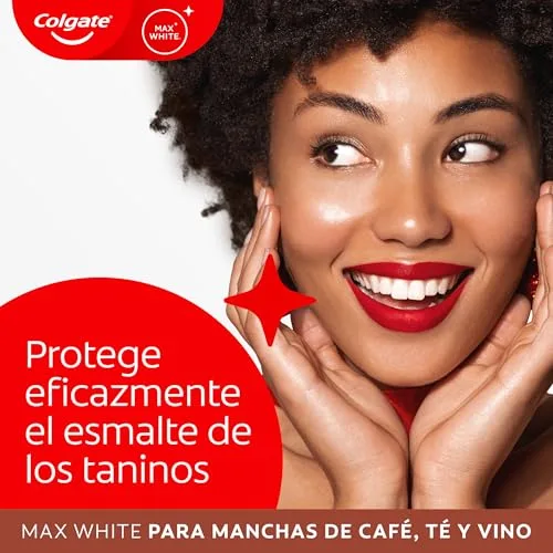 Colgate ▫️ Pasta de dentes branqueadora Max White For Coffee 75 ml, Tea & Wine, elimina até 100% das manchas superficiais, protege o esmalte dos taninos, segura para o esmalte 5