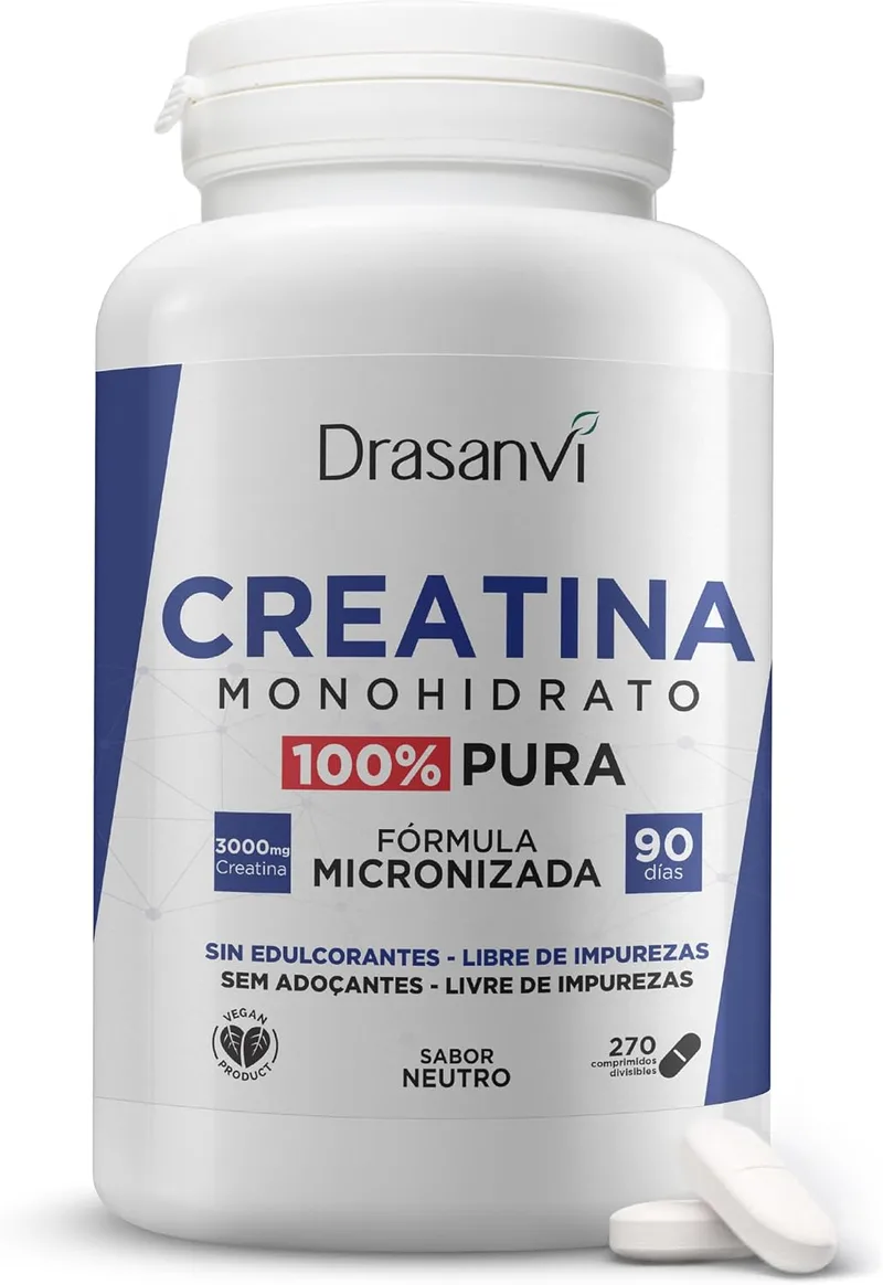 Drasanvi ▫️ Creatina Monohidratada 100% Pura em Comprimidos, 270 Unidades